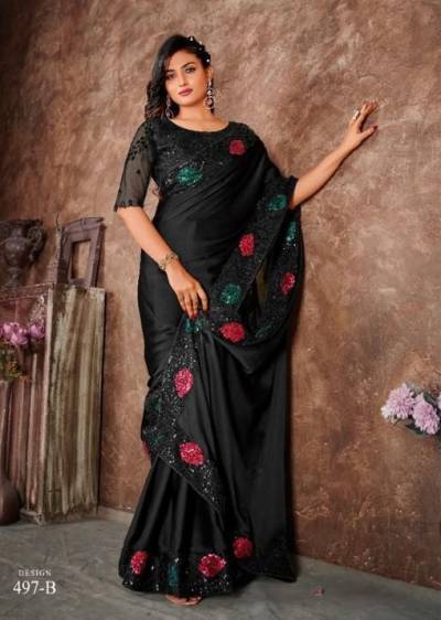 Dn 497 Colours By Mehak Designer Partywear Saree Collection